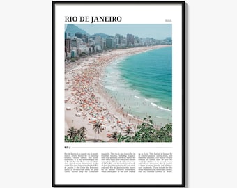Póster de Río de Janeiro, foto de la playa de Copacabana, arte mural del Pan de Azúcar