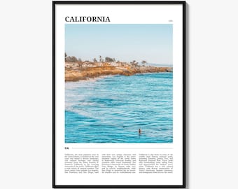 Póster de viaje de California n.° 1, arte mural de California, impresión de póster de California, foto de California, decoración de California, EE. UU.