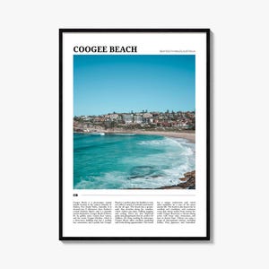 Coogee Beach-reisposter nr. 2, Coogee Beach-muurkunst, Coogee Beach-posterafdruk, Coogee Beach-foto, Coogee Beach-decor, Australië
