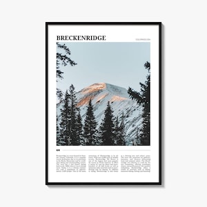 Breckenridge Colorado-reisposter: bergfotografieafdruk