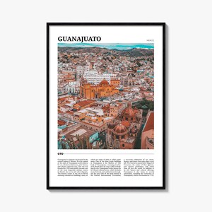 Cartaz de viagem de Guanajuato, Arte de parede da cidade de Guanajuato, Impressão de pôster de Guanajuato, Foto de Guanajuato, Decoração de Guanajuato, México