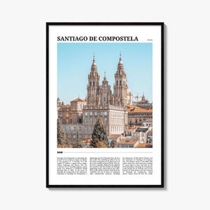 Santiago de Compostela Poster Print, Galicia Photo, Spain Wall Art, Obradoiro Square Travel Decor