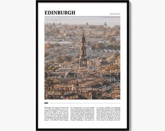Edinburgh Travel Poster, Colorful Photo Print, Home Wall Art Decor