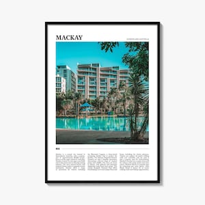 Póster de viaje de Mackay, arte mural de Mackay, impresión de póster de Mackay, foto de Mackay, decoración de Mackay, Queensland, Australia
