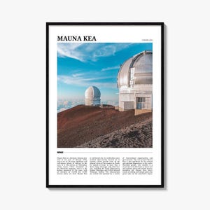 Mauna Kea Observatory Travel Poster: Hawaii Wall Art Print