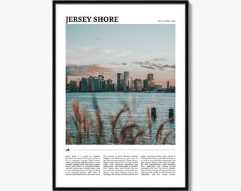 Jersey Shore Travel Poster, Colorful Photo Print, Home Wall Art Decor