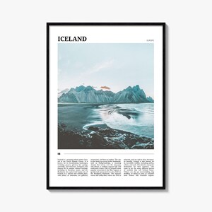 Affiche de voyage en Islande, art mural Islande, impression d'affiche Islande, photo Islande, décoration Islande, Europe