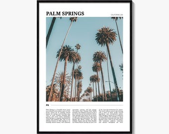 Palm Springs Travel Poster, Colorful Photo Print, Home Wall Art Decor