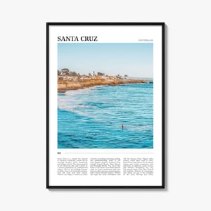 Santa Cruz Travel Poster No 3, Santa Cruz Wall Art, Santa Cruz Poster Print, Santa Cruz Photo, Santa Cruz Decor, California, USA