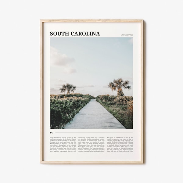 South Carolina Travel Poster No 1, South Carolina Wall Art, South Carolina Poster Print, South Carolina Photo, South Carolina Decor, USA