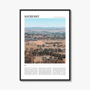 Bathurst Travel Poster, Colorful Photo Print, Home Wall Art Decor