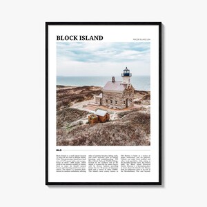 Block Island-reisposter, Block Island-muurkunst, Block Island-posterprint, Block Island-foto, Block Island-decor, Rhode Island, VS
