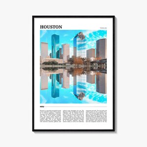 Houston Travel Poster No 2, Houston Wall Art, Houston Poster Print, Houston Photo, Houston Decor, Texas, USA