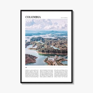Colombia Travel Poster No 2, Colombia Wall Art, Colombia Poster Print, Colombia Photo, Colombia Decor, South America