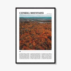 Poster turistico dei Monti Catskill, arte murale dei Monti Catskill, stampa poster dei Monti Catskill, foto dei Monti Catskill, arredamento, New York, Stati Uniti