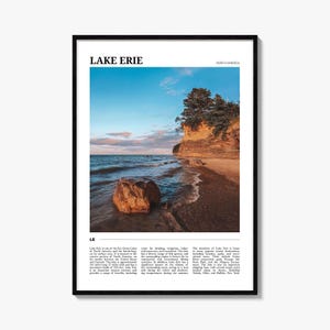 Lake Erie-reisposter, Lake Erie-muurkunst, Lake Erie-posterprint, Lake Erie-foto, Lake Erie-decor, VS