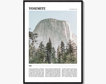 Yosemite National Park Poster Print California Photo, United States Wall Art, Half Dome Travel Decor