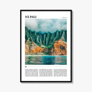 Na Pali Travel Poster No 2, Na Pali Wall Art, Na Pali Poster Print, Na Pali Photo, Na Pali Decor, Hawaii, USA