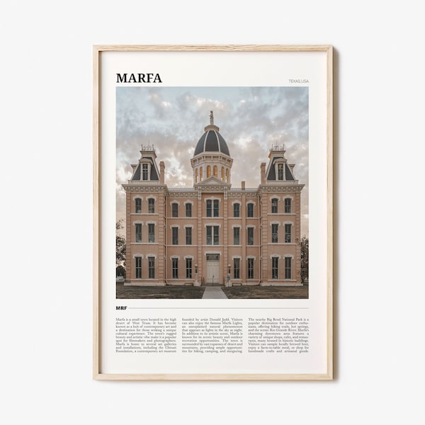 Marfa Travel Poster, Marfa Wall Art, Marfa Poster Print, Marfa Photo, Marfa Decor, Texas, USA