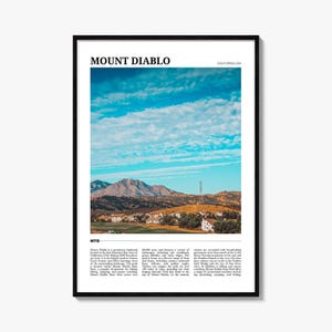 Mount Diablo Travel Poster, Mount Diablo Wall Art, Mount Diablo Poster Print, Mount Diablo Photo, Mount Diablo Decor, California, USA