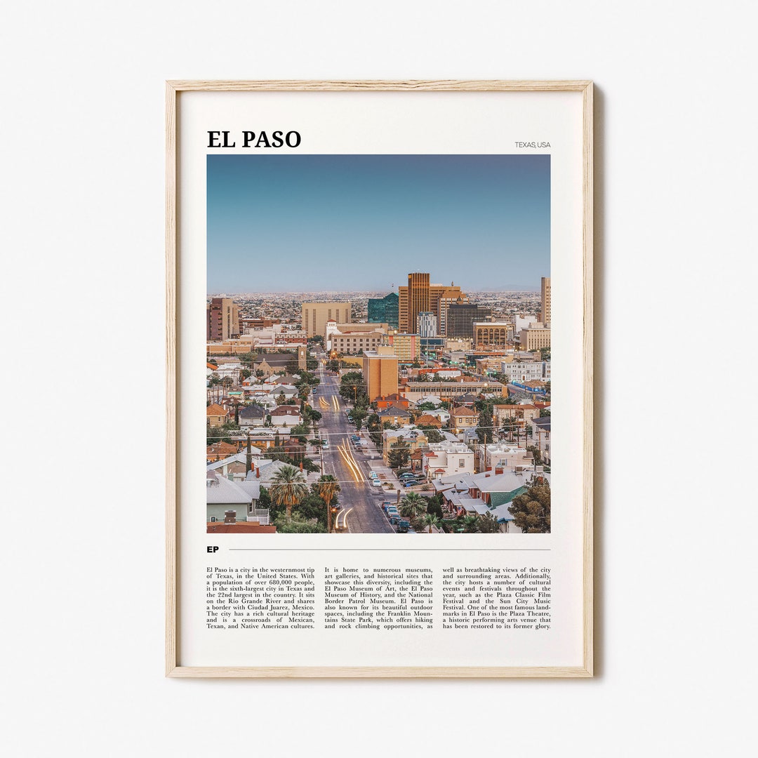 El Paso Travel Poster No 1, El Paso Wall Art, El Paso Poster Print, El
