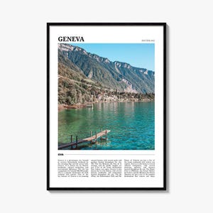 Geneva Switzerland Travel Poster: Vibrant Lake Geneva Art Print