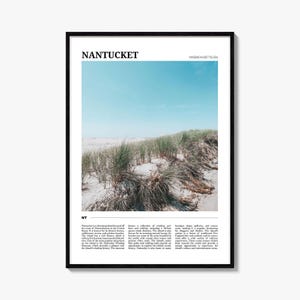 Nantucket affischtryck, foto från Massachusetts, väggkonst med Great Point Light, resedekoration vid Atlantkusten