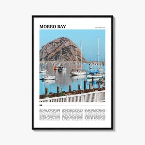 Poster di viaggio di Morro Bay, arte murale di Morro Bay, stampa di poster di Morro Bay, foto di Morro Bay, decorazioni di Morro Bay, California, Stati Uniti