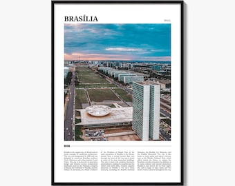 Poster di viaggio di Brasilia, stampa fotografica colorata, decorazione murale per la casa.