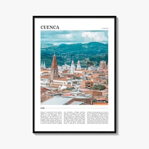 Cuenca Travel Poster Ecuador, Cuenca Wall Art, Cuenca Poster Print, Cuenca Photo, Cuenca Decor, Ecuador
