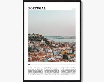 Portugal Poster Print, Lisbon Photo, Tagus River Travel Decor, Castelo Wall Art