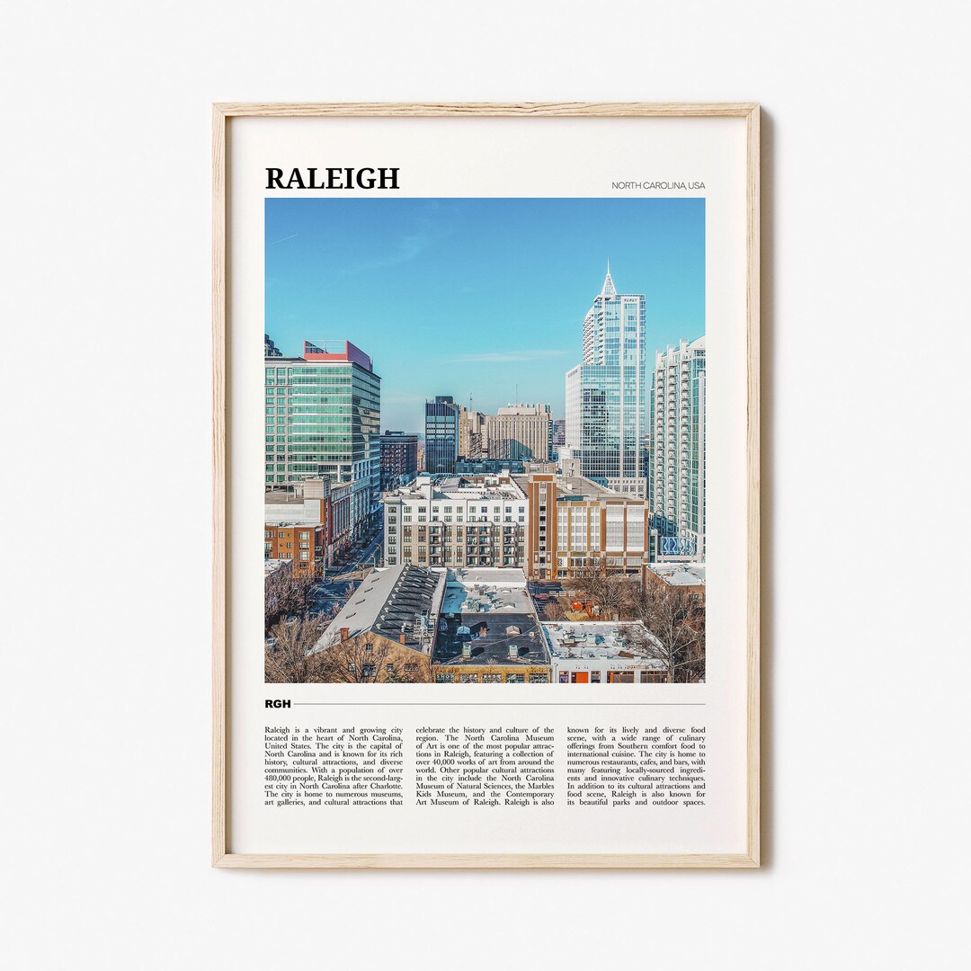 Raleigh Travel Poster, Raleigh Wall Art, Raleigh Poster Print, Raleigh