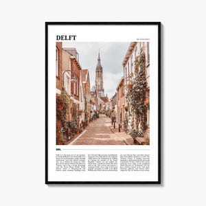 Delft Reiseplakat, Delft Wandkunst, Delft Plakat-Druck, Delft Foto, Delft Dekor, Niederlande