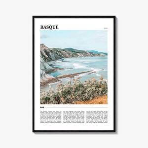 Basken Reiseplakat Nr. 1, Baskenland Wandkunst, Basken Plakat, Foto Baskenland, Spanien