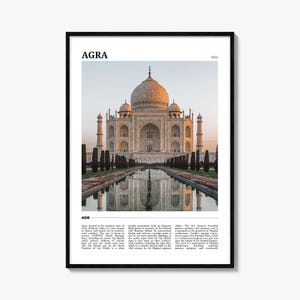 Agra Poster Print, Taj Mahal Photo, Uttar Pradesh Wall Art, India Travel Decor