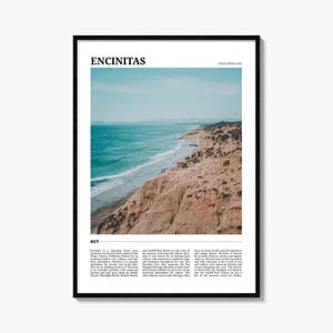 Encinitas California Travel Poster: Vibrant Wall Art Print