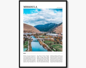 Missoula Poster Print, Montana Photo, Missoula Wall Art, Montana Travel Decor