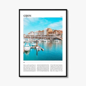 Gijon Travel Poster, Gijon Wall Art, Gijon Poster Print, Gijon Photo, Gijon Decor, Spain