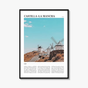 Cartel de viaje de Castilla La Mancha, Arte mural de Castilla–La Mancha, Impresión de cartel de Castilla–La Mancha, Foto de Castilla–La Mancha, Decoración de Castilla–La