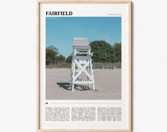 Fairfield Travel Poster, Fairfield Wall Art, Fairfield Poster Print, Fairfield Photo, Fairfield Decor, Connecticut, USA