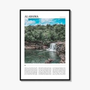 Reisposter Alabama, kunst aan de muur Alabama, Alabama poster print, foto van Alabama, decor Alabama, VS
