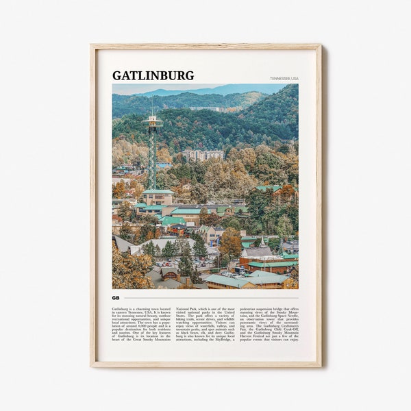 Gatlinburg Travel Poster, Gatlinburg Wall Art, Gatlinburg Poster Print, Gatlinburg Photo, Gatlinburg Decor, Tennessee, USA