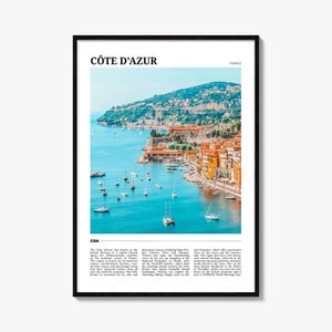 Cote d’Azur Travel Poster No 2, Cote d’Azur Wall Art, Cote d’Azur Poster Print, Cote d’Azur Photo, Cote d’Azur Decor, France