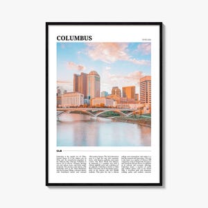 Columbus Travel Poster Ohio No 1, Columbus Wall Art, Columbus Poster Print, Columbus Photo, Columbus Decor, Ohio, USA