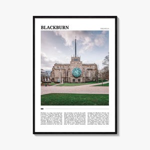 Blackburn Travel Poster, Blackburn Wall Art, Blackburn Poster Print, Blackburn Photo, Blackburn Decor, England, UK