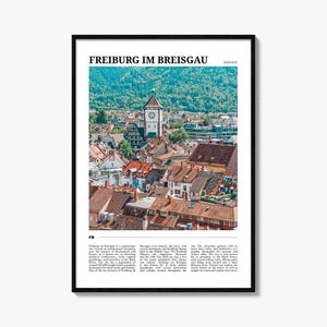 Freiburg im Breisgau Travel Poster No 2, Freiburg im Breisgau Wall Art, Freiburg im Breisgau Poster, Freiburg im Breisgau Photo, Germany