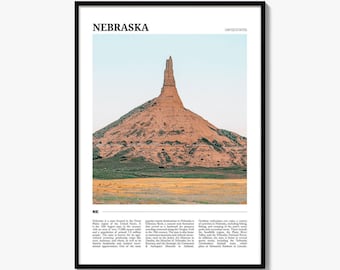 Nebraska Travel Poster: Chimney Rock Photography Print
