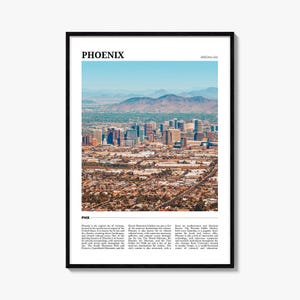 Reisposter Phoenix-Arizona: levendige stadsfotografie-afdruk