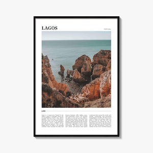 Lagos Travel Poster Portugal, Lagos Wall Art, Lagos Poster Print, Lagos Photo, Lagos Decor, Portugal
