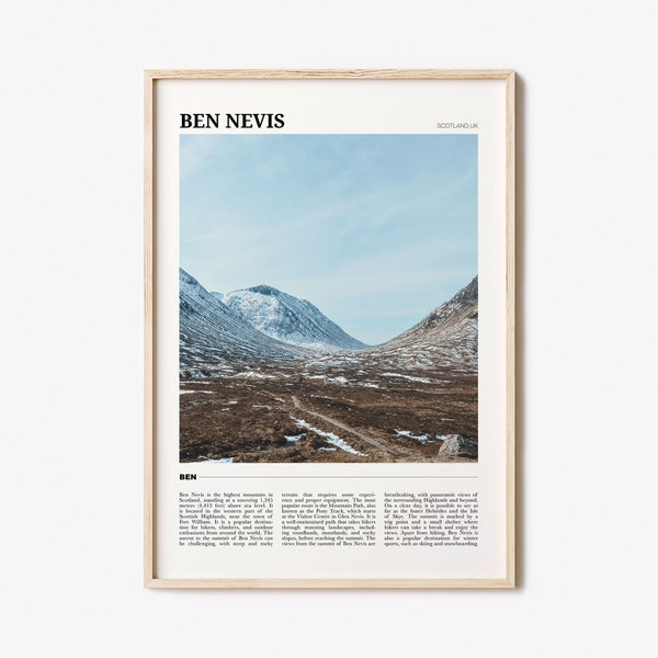 Ben Nevis Travel Poster, Ben Nevis Wall Art, Ben Nevis Poster Print, Ben Nevis Photo, Ben Nevis Decor, Scotland, UK